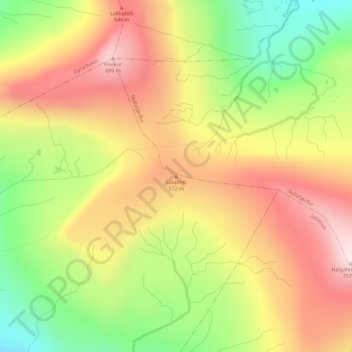 Mapa topográfico Sandfelli, altitud, relieve