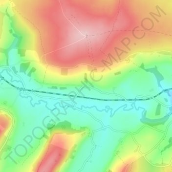 Mapa topográfico Houlsyke, altitud, relieve