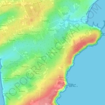 Mapa topográfico Montourgard, altitud, relieve
