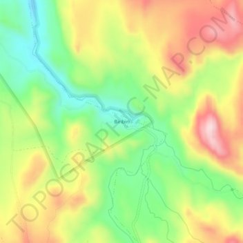 Mapa topográfico Biribiri, altitud, relieve