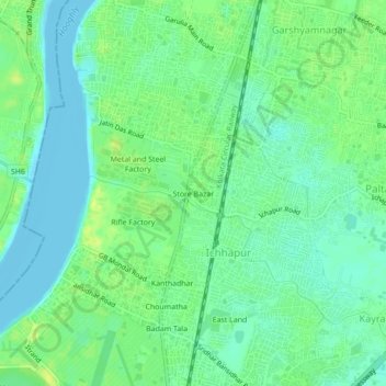 Mapa topográfico Store Bazar, altitud, relieve