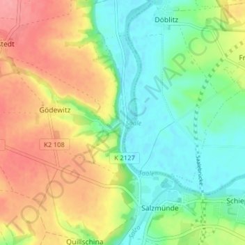 Mapa topográfico Pfützthal, altitud, relieve