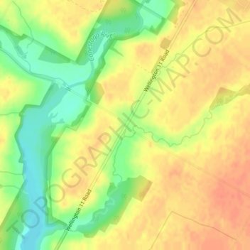 Mapa topográfico Stirton, altitud, relieve