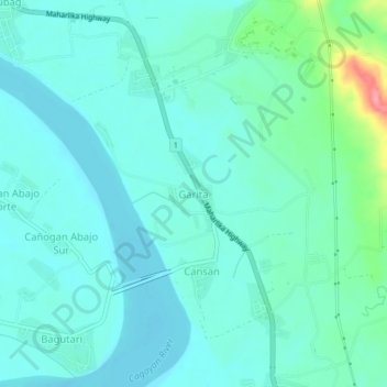 Mapa topográfico Garita, altitud, relieve