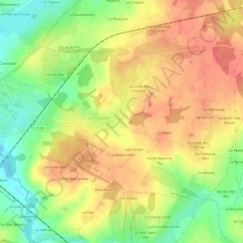 Mapa topográfico Bien-Y-Vient, altitud, relieve