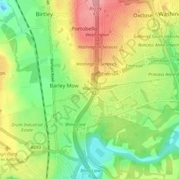 Mapa topográfico Vigo, altitud, relieve