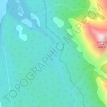 Mapa topográfico Siffleur Falls, altitud, relieve