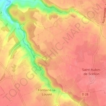 Mapa topográfico La Boffetière, altitud, relieve