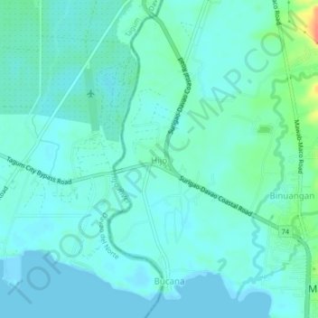 Mapa topográfico Hijo, altitud, relieve