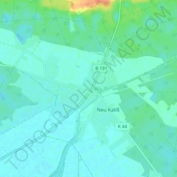 Mapa topográfico Heiddorf, altitud, relieve