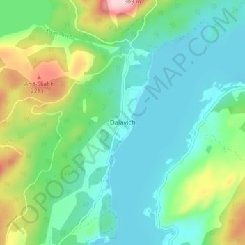 Mapa topográfico Dalavich, altitud, relieve