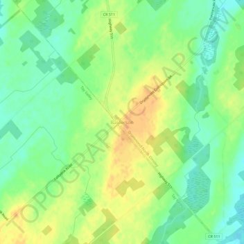 Mapa topográfico Balderson, altitud, relieve