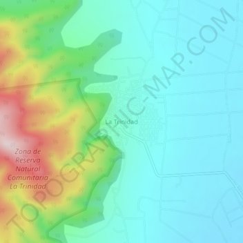 Mapa topográfico La Trinidad, altitud, relieve