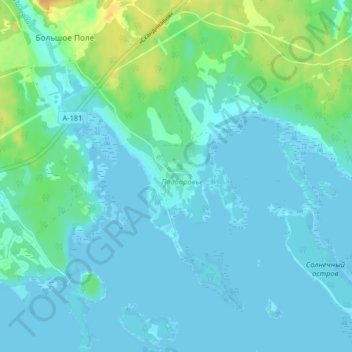 Mapa topográfico Подборовье, altitud, relieve