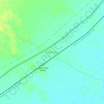 Mapa topográfico Bahanaga, altitud, relieve