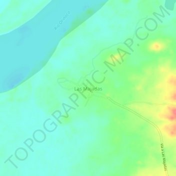 Mapa topográfico Las Majadas, altitud, relieve