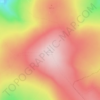 Mapa topográfico Cold Fell, altitud, relieve