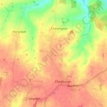 Mapa topográfico Tan Office Green, altitud, relieve