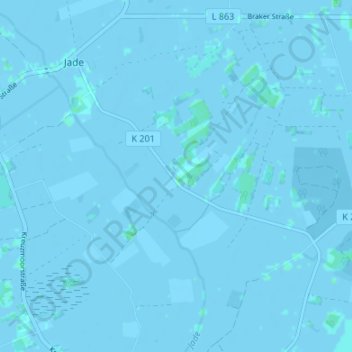 Mapa topográfico Nordbollenhagen, altitud, relieve