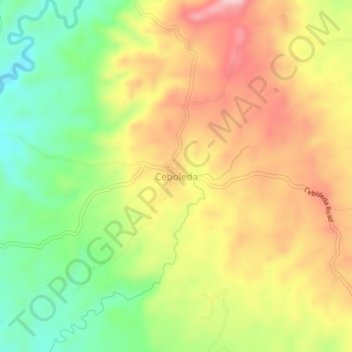 Mapa topográfico Ceboleda, altitud, relieve