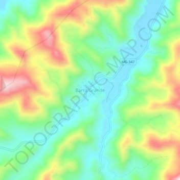 Mapa topográfico Barra Grande, altitud, relieve