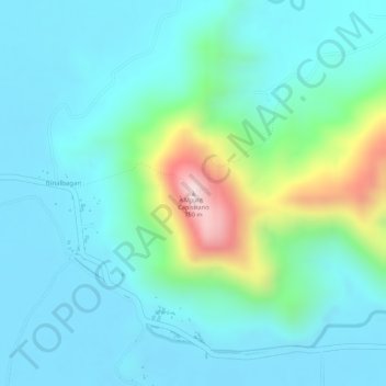 Mapa topográfico Mount Capistrano, altitud, relieve