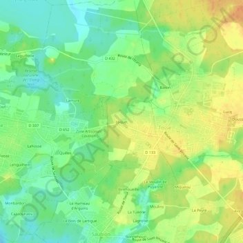 Mapa topográfico Jisquet, altitud, relieve