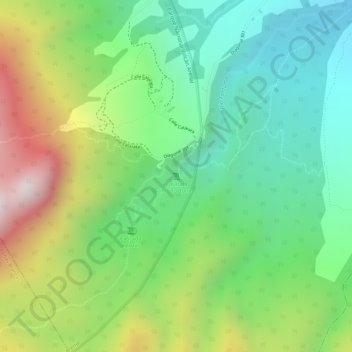 Mapa topográfico Catarata Río Fortuna, altitud, relieve