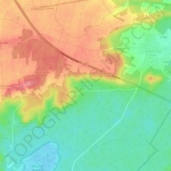 Mapa topográfico Busseau, altitud, relieve