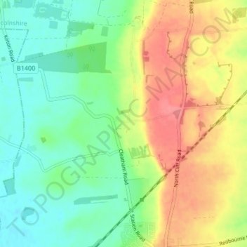 Mapa topográfico Cleatham, altitud, relieve