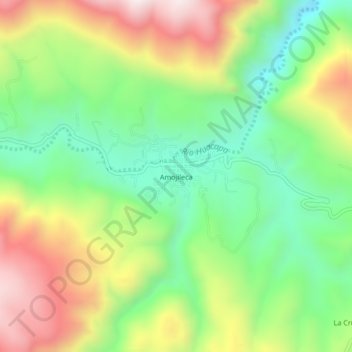 Mapa topográfico Amojileca, altitud, relieve