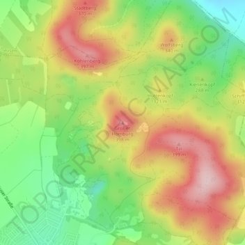 Mapa topográfico Großer Homburg, altitud, relieve
