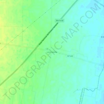 Mapa topográfico Los Costilla, altitud, relieve