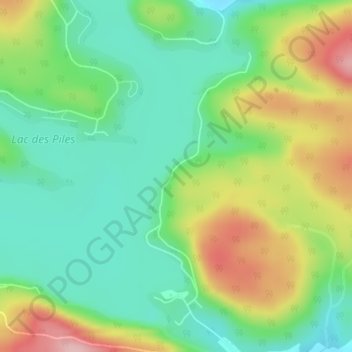 Mapa topográfico Lac-des-Piles, altitud, relieve
