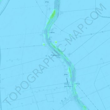 Mapa topográfico Polesinello, altitud, relieve