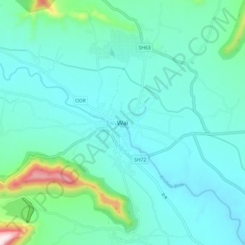 Mapa topográfico Wai, altitud, relieve