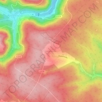 Mapa topográfico Kälberbronn, altitud, relieve