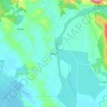 Mapa topográfico Savegre, altitud, relieve