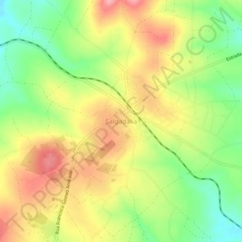 Mapa topográfico Salgadália, altitud, relieve