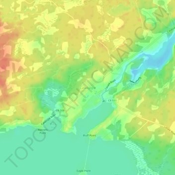 Mapa topográfico Calabogie, altitud, relieve