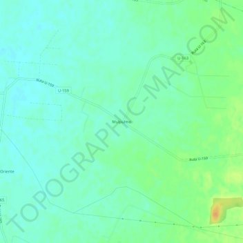 Mapa topográfico Mulpulmo, altitud, relieve