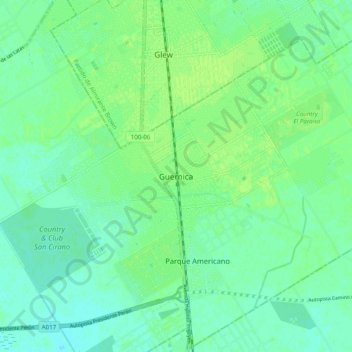 Mapa topográfico Guernica, altitud, relieve