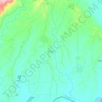 Mapa topográfico Pugol, altitud, relieve