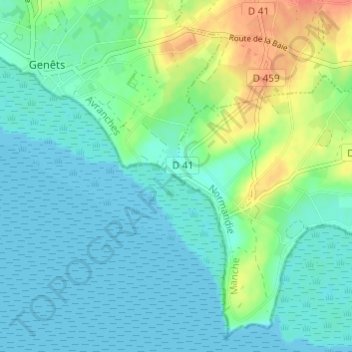 Mapa topográfico Le Grand Port, altitud, relieve
