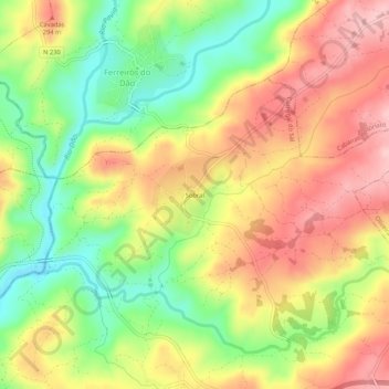 Mapa topográfico Sobral, altitud, relieve
