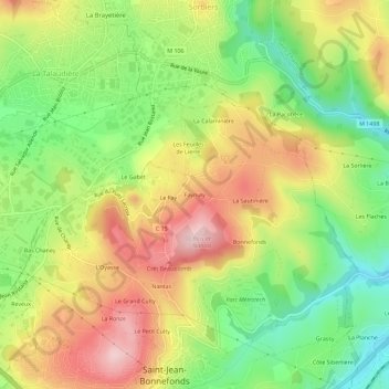 Mapa topográfico Faynuly, altitud, relieve