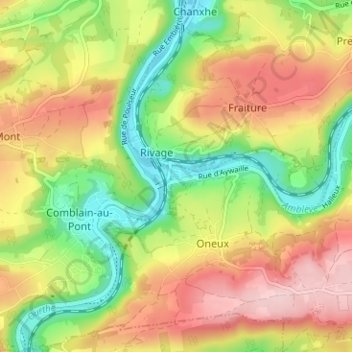 Mapa topográfico Pont-de-Sçay, altitud, relieve