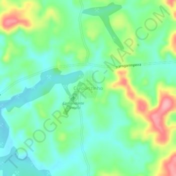 Mapa topográfico Creporizinho, altitud, relieve