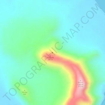 Mapa topográfico Capual, altitud, relieve