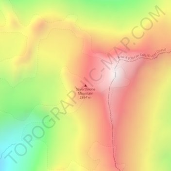 Mapa topográfico Silverthrone Mountain, altitud, relieve